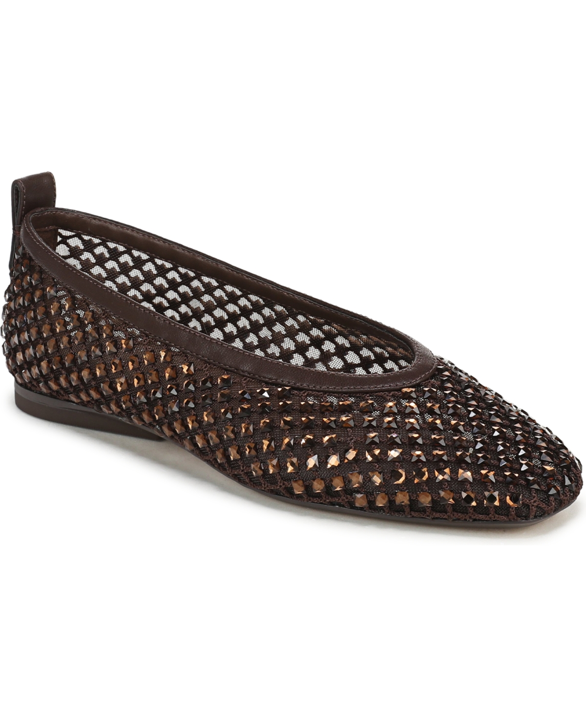 27 Edit Naturalizer Carla6 Mesh Square-Toe Contour+ Comfort Flats - Chocolate Brown Mesh