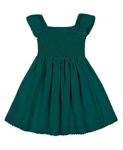 Платье Hope & Henry '6-12 Sateen Flower Girl Dress для девочек, цвет: Глубокий зелёный