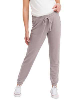 Maternity Two-Tone Brushed-Terry Full-Belly Jogger Pants