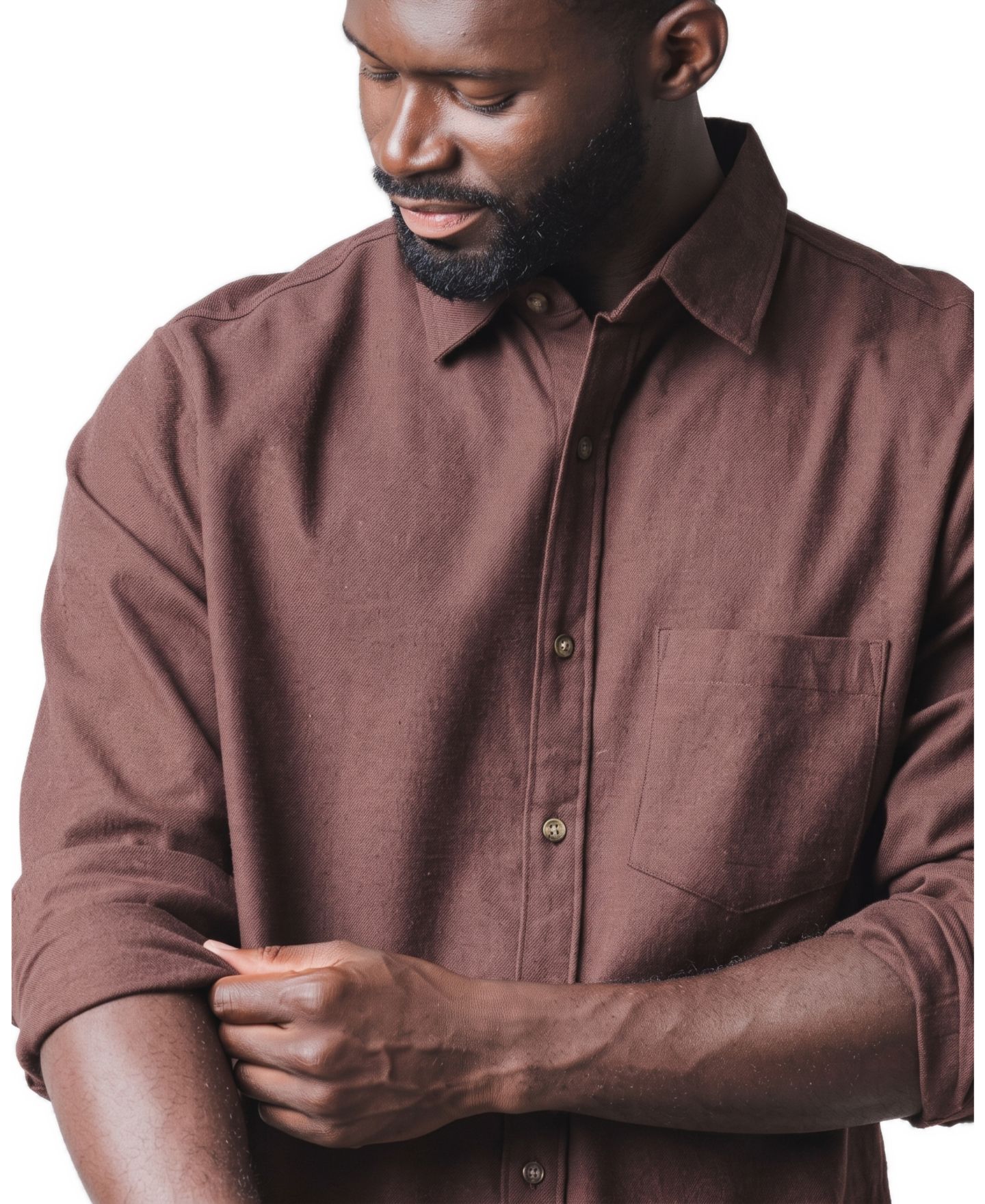 Мужская рубашка Hope & Henry Flannel Classic-Fit Organic Cotton, цвет: Шоколадный меланжевый — фото 3