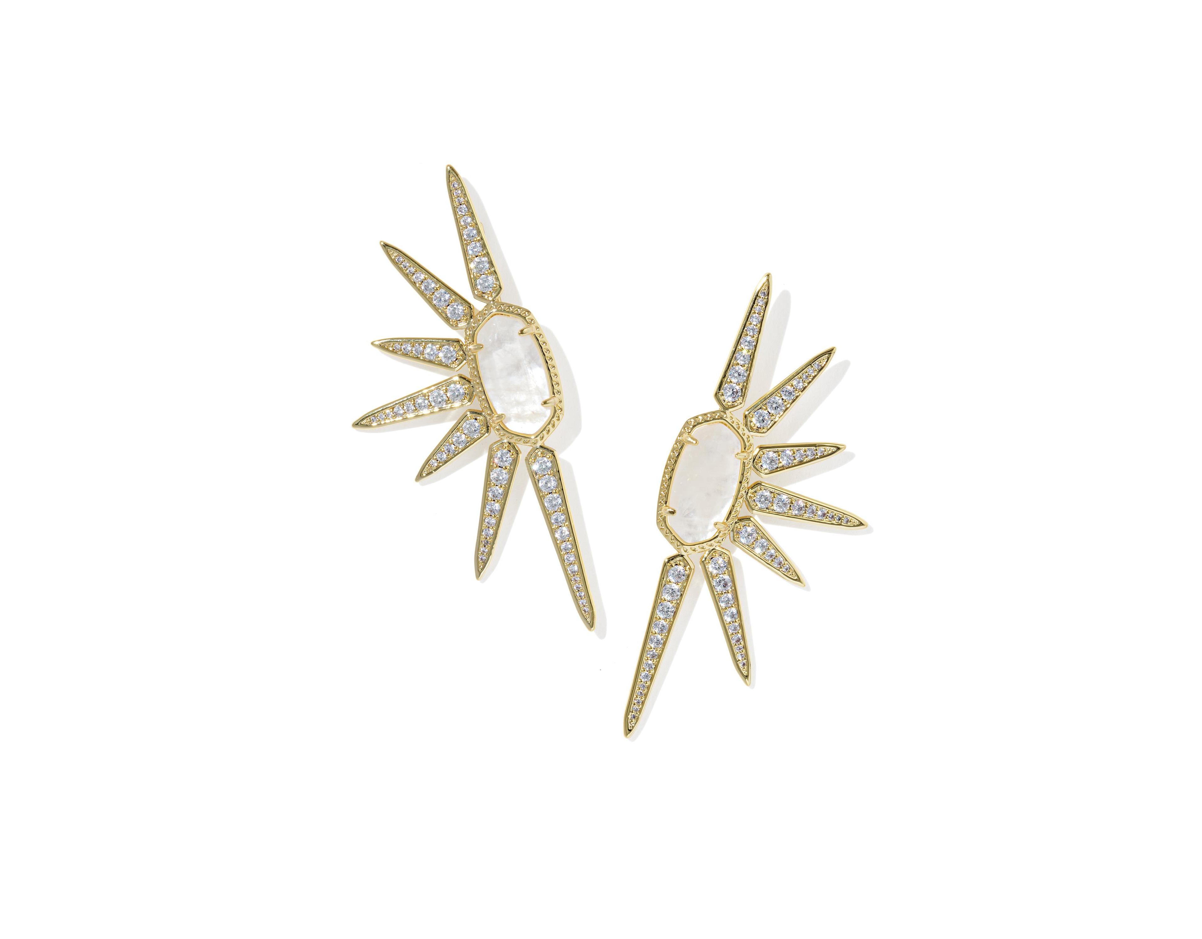 Kendra Scott Cubic Zirconia, Glass and Mother-of-Pearl Star Earrings