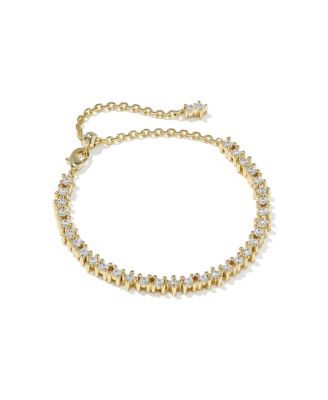 Gold-Tone Cubic Zirconia Fate Tennis Adjustable Bracelet