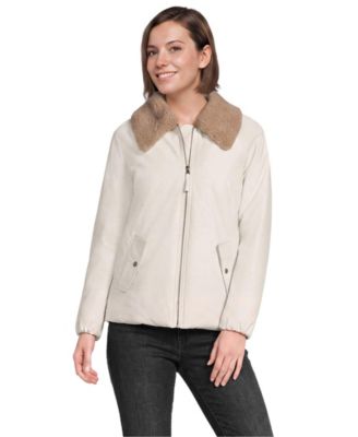 Women's High Pile Collar Insulated Bomber Jacket