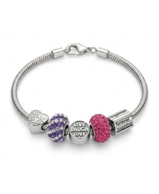 Women's Sterling Silver Crystal Forever Together Bracelet