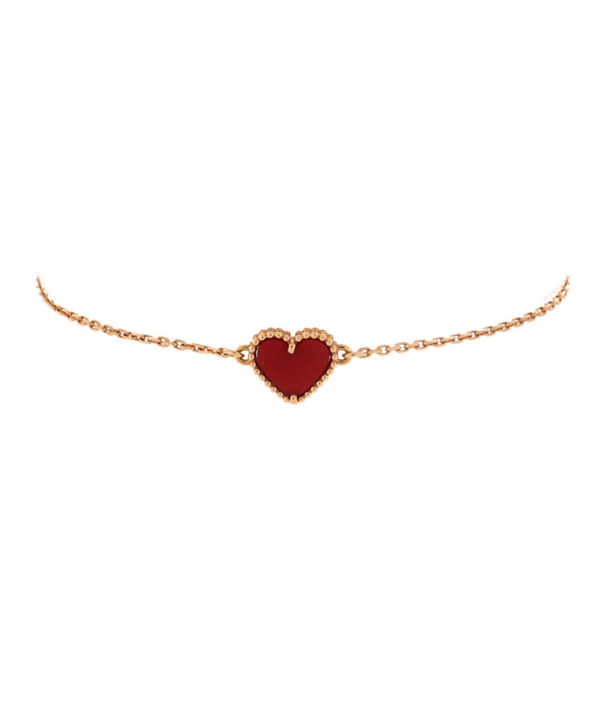 Pre-Owned Van Cleef & Arpels Sweet Alhambra Heart Bracelet in 18K Rose Gold - 18k rose gold