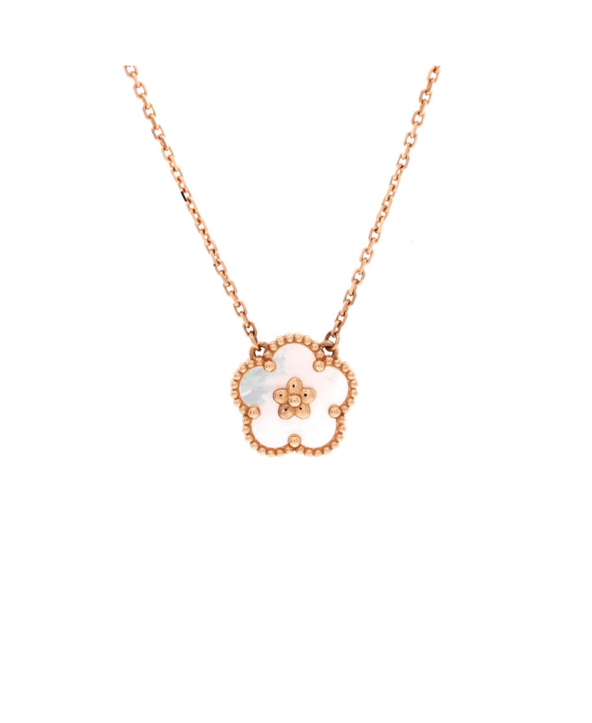 Pre-Owned Van Cleef and Arpels Lucky Spring Plum Blossom Pendant Necklace - 18k rose gold