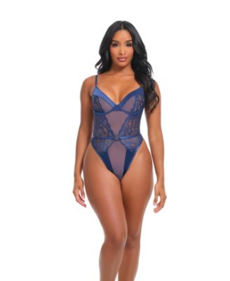 Women's Doreen Satin and Lace Teddy