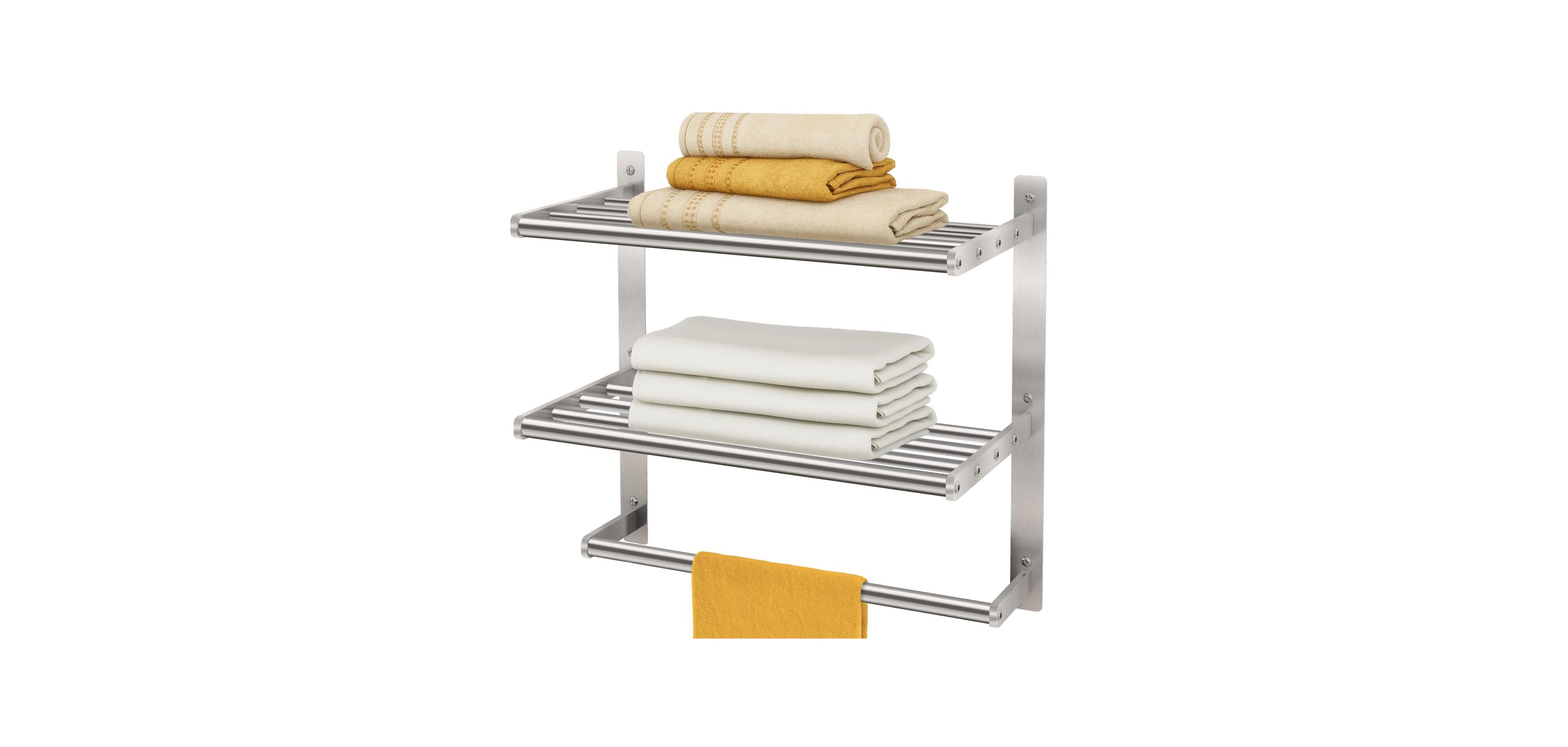 Cyqbd 16" Bathroom Hardware Towel Rack Bars 3 Tier