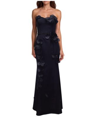 Women's Strapless Mermaid 3D Floral Appliques Gown