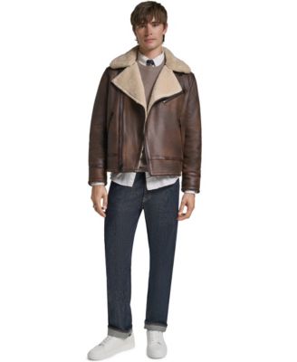 Men's Asymmetrical Faux Shearling Jacket