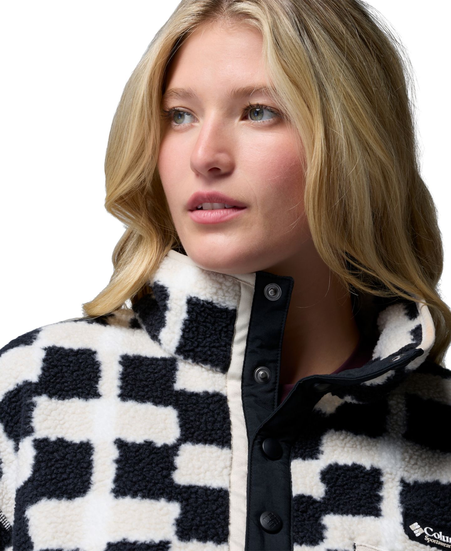 Женский топ Columbia Helvetia™ II Printed Cropped Half-Snap Fleece, цвет: Чёрный — фото 4