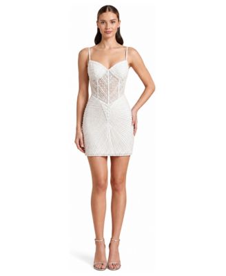 Women's Beaded Corset Mini Dress