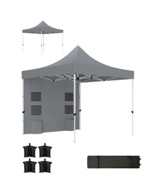 Slant Leg Pop Up Canopy Beach Canopy, Gray, Metal, Oxford Fabric Construction, Quick setup and folding, wheeled bag simplifies