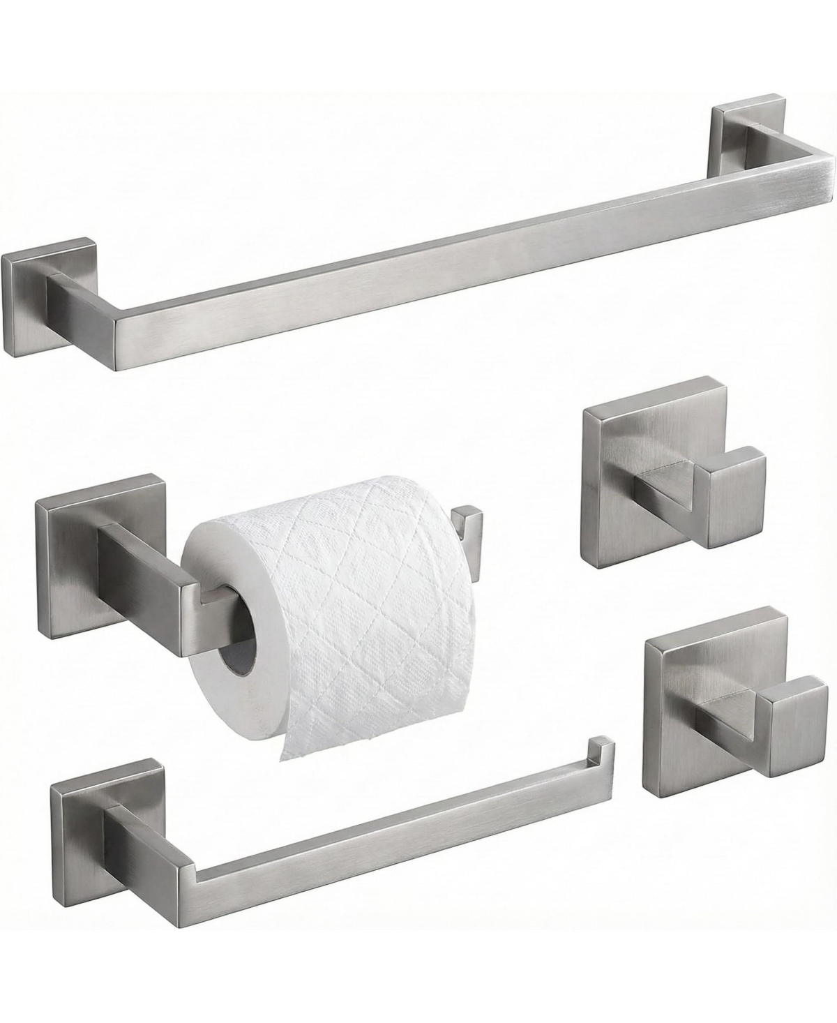 Cyqbd 5Piece 16" Bathroom Hardware Set Towel Bar - Brushed nickel