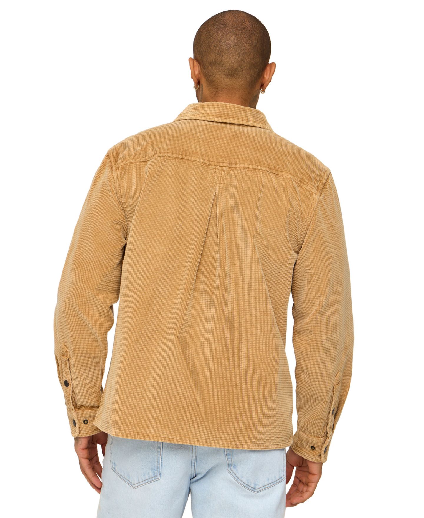 Мужская рубашка Chubbies The Sandstone Long-Sleeve Waffle-Cord, цвет: Средний хаки — фото 3
