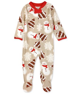 Baby Boys' and Baby Girls' Festive Holiday Print Footed Sleep and Play
