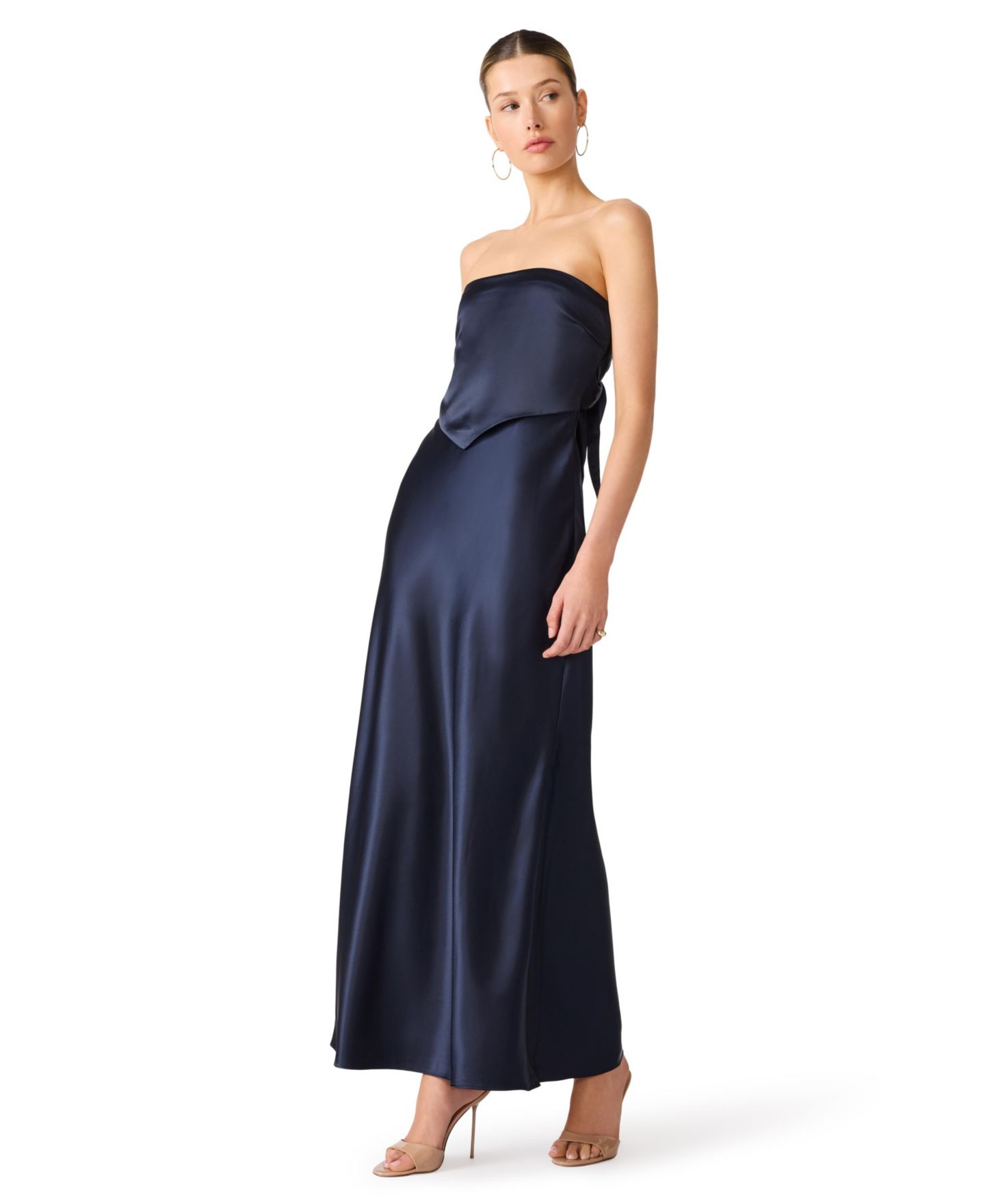 Женское платье Steve Madden Strapless Open-Back Satin, цвет: Chartruse — фото 7