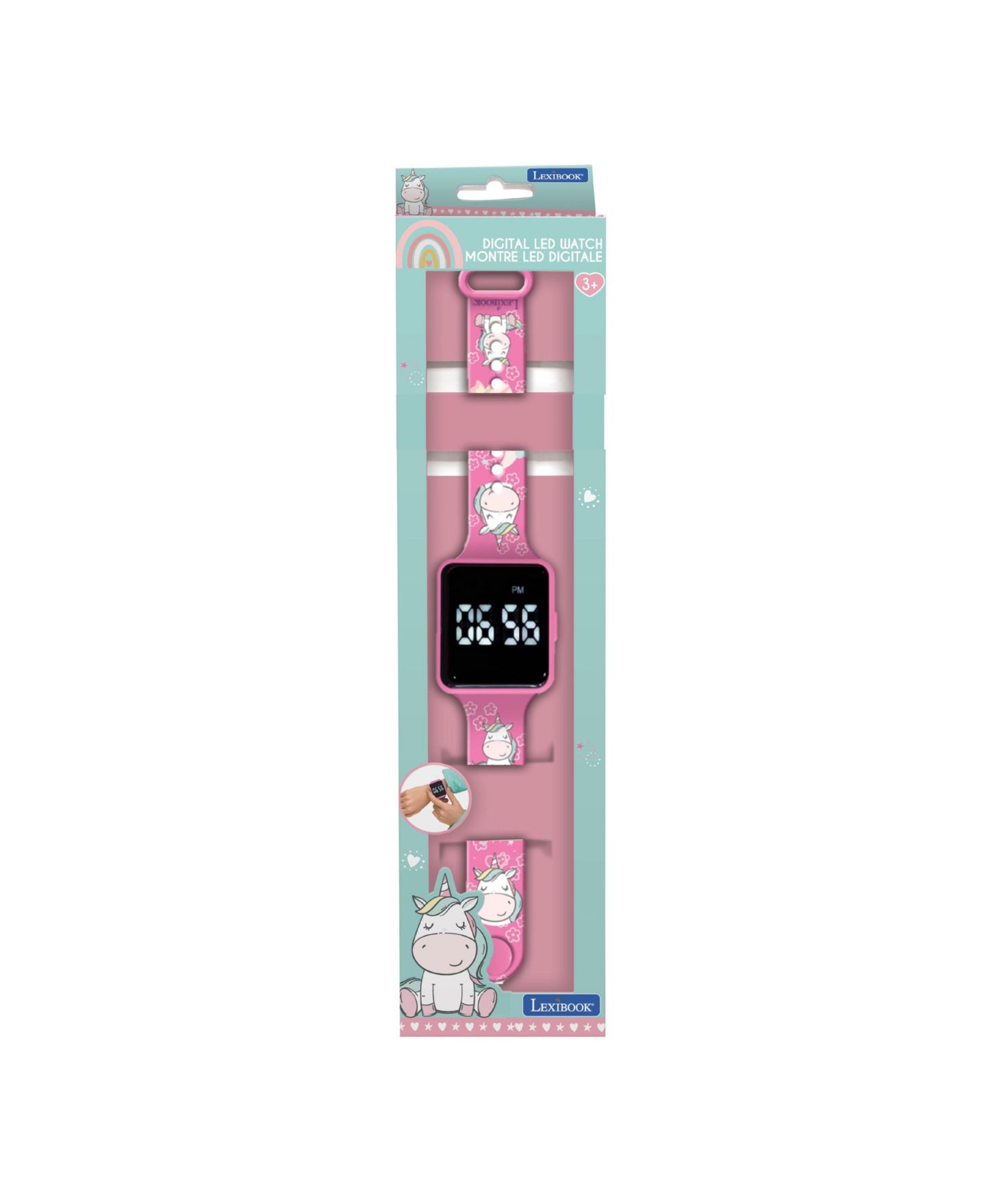 Детские часы Lexibook Unicorn Digital Adjustable-Strap, цвет: Розовый — фото 5