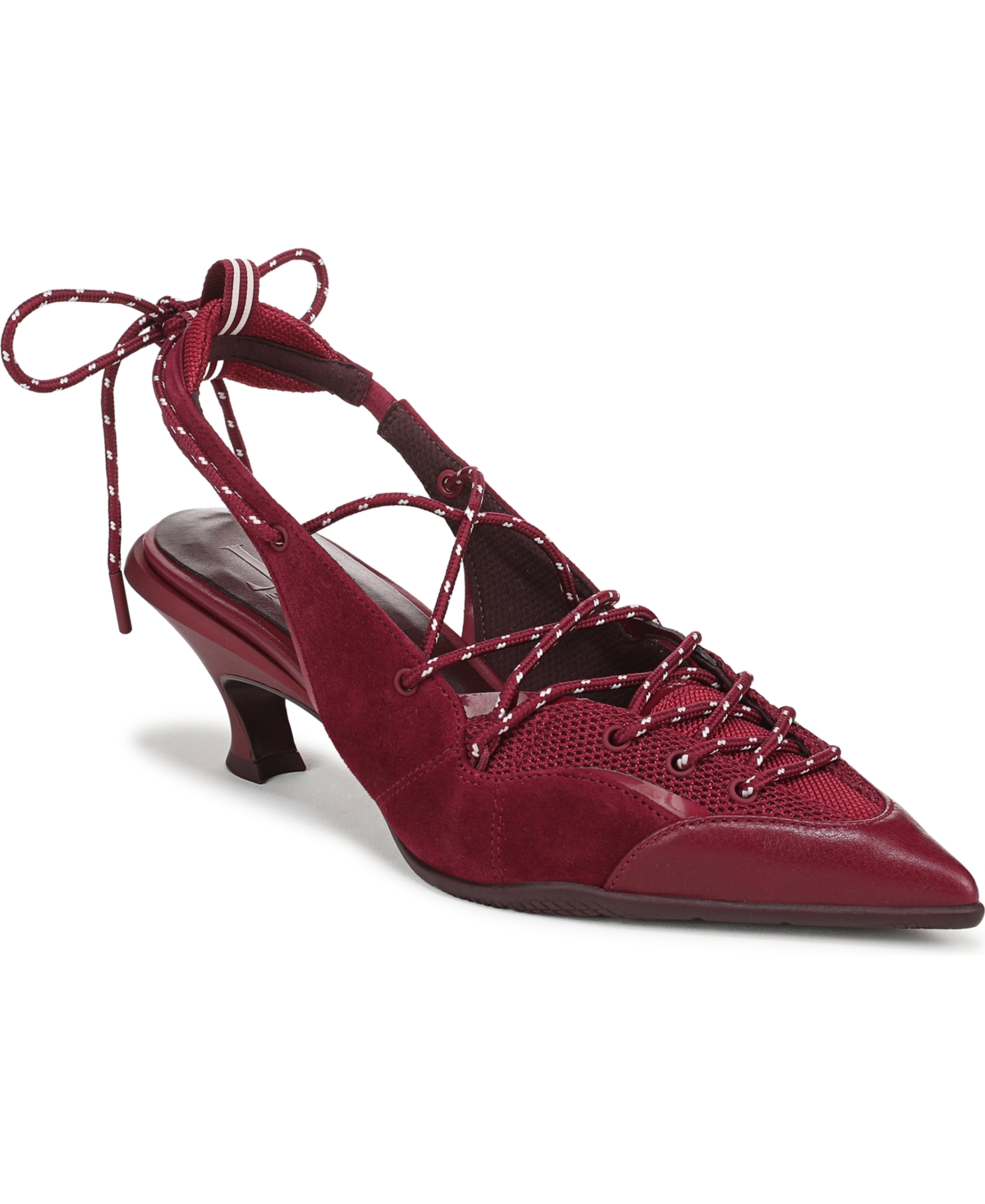 Naturalizer Zeva Slingback Dress Shoes, Wine Red Mesh/Suede Leather, 12.0M Lace-Up Style, Slip-On Fit, Pointed Toe, Strap