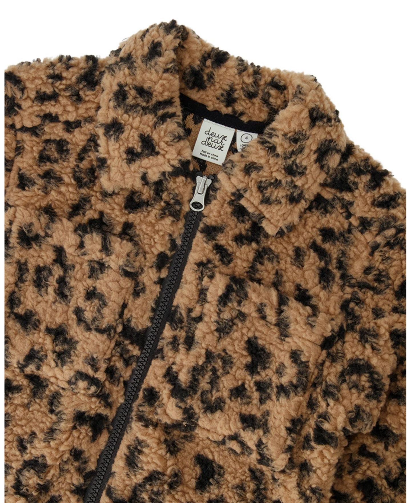 Рубашка Deux par Deux Zipped Sherpa Overshirt with Chest Pockets Leopard Fur для девочек-малышей, цвет: Леопардовый — фото 3
