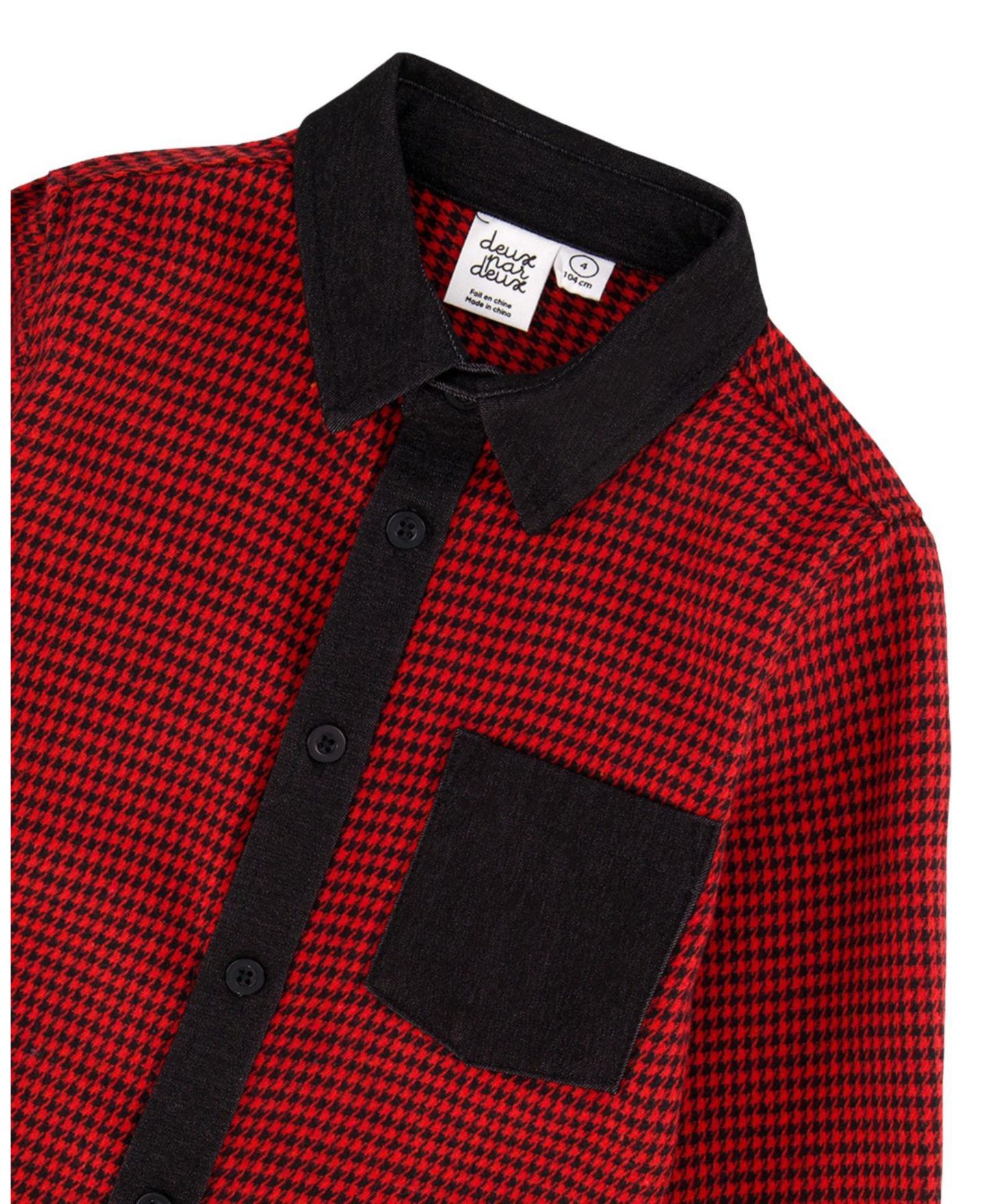 Рубашка Deux par Deux Button Down Shirt для мальчиков, цвет: Чёрный / Красный — фото 3