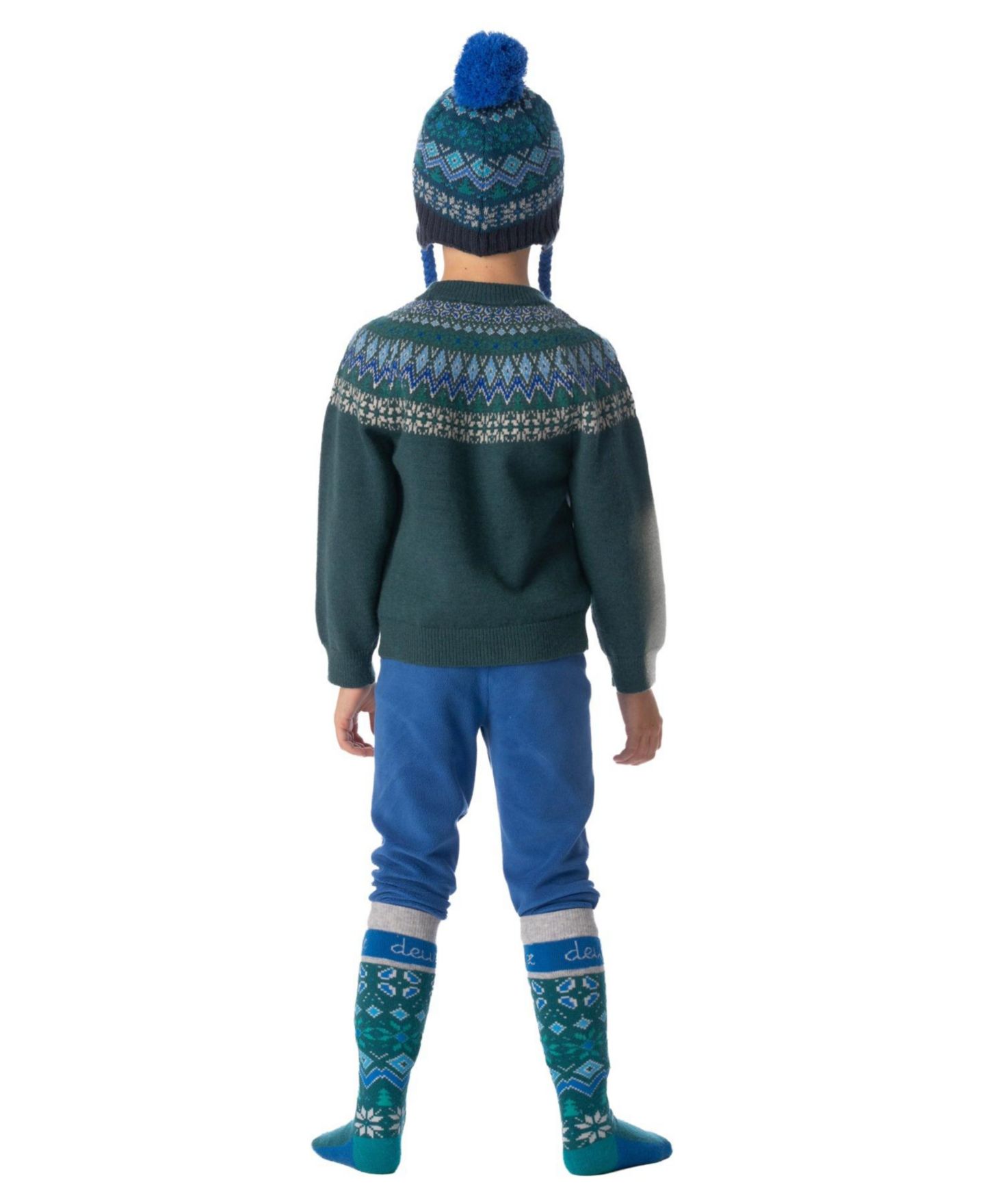 Свитер Deux par Deux Boy Knit with Nordic Jacquard для мальчиков, цвет: Тёмный зелёный — фото 6