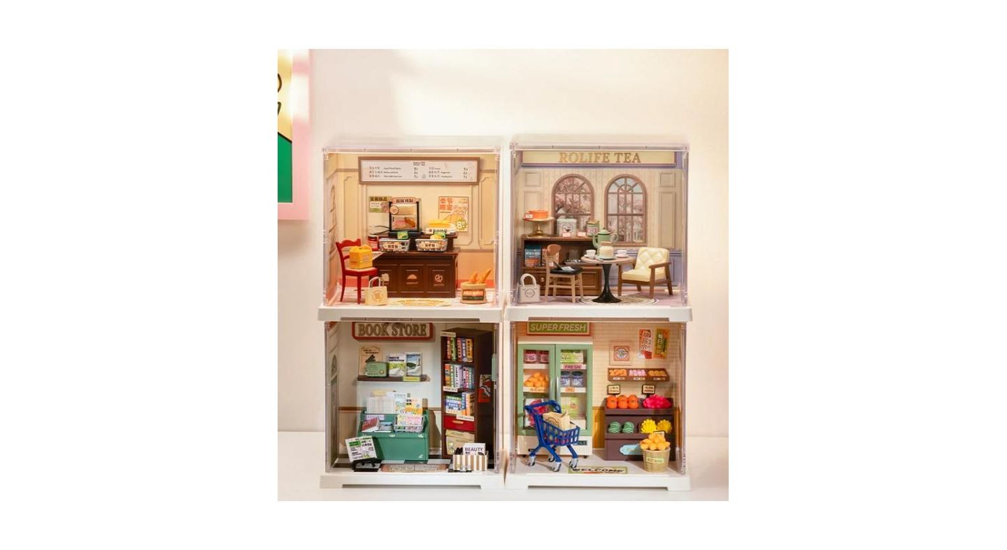 Детские конструкторы Robotime Super Creator Mini Series Cake Shop, DIY Plastic Miniature Kits Retail Store Series, Mini Model House Building Set for Teens DIY Crafts — фото 4
