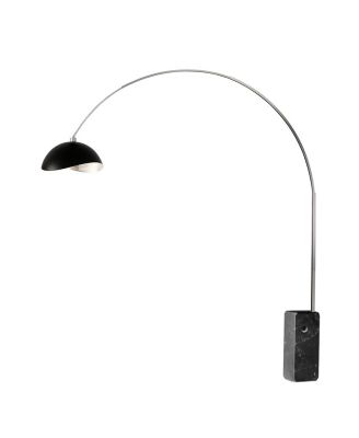 Iconic Arc Lamp - Satin Nickel Steel, Marble Base, Luna Bella Matte  Shade, Dimmable