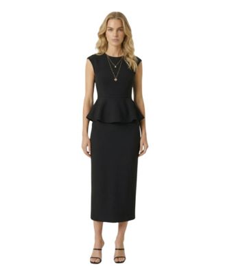 Women's Sleeveless Peplum Midi Skirt Set