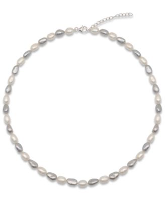 Cultured Freshwater Pearl (5-6 mm) Necklace in Sterling Silver