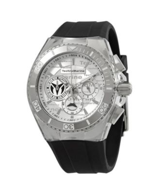 Men's Quartz Water-Resistant Cruise California Black Rubber Watch, 46.65mm