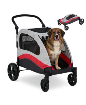 Pet Stroller for Medium Dogs,4 Wheel Dog Cat Wagon Foldable Stroller with Breathable Mesh