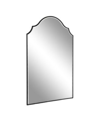 Leanna Framed Arch Wall Mirror 24 x 36, Living Room Decor, Arch Scallop Frame, Bathroom Mirror for Over Sink