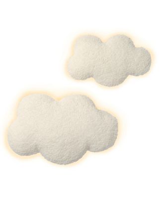 Soft Puffy LED Light-Up Glowing Clouds 2-Pack Wall Decor