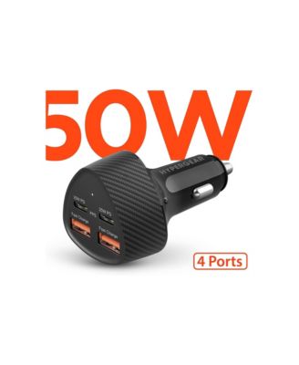 SpeedBoost 50W Dual USB-C Power Delivery Car Charger for Phones and Tablets