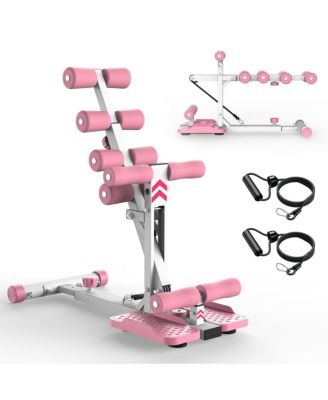 Deep Squat Assist Trainer Machine with Resistance Bands, Ergonomic Support and Space Saving, Home Gym Apartment Office Workout Equipment