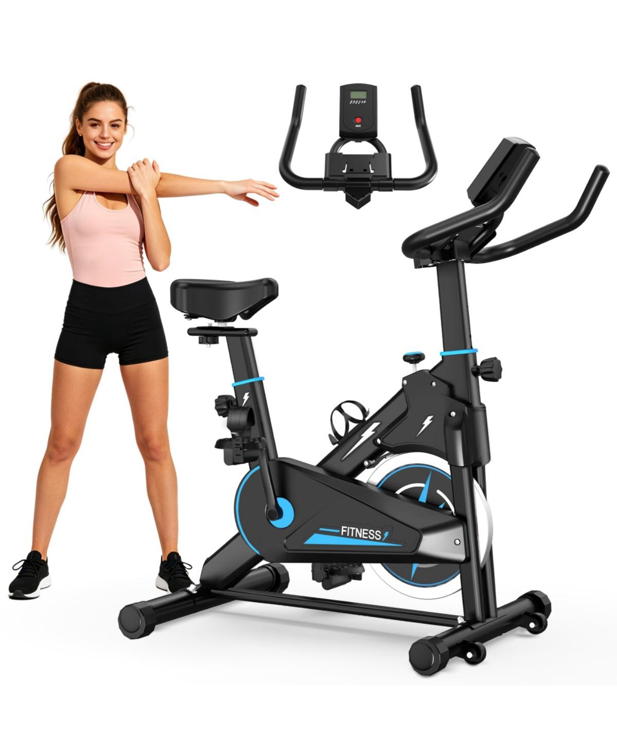 ECHTPeak Indoor Exercise Bike, Adjustable Resistance Stationary Bike with Quiet Flywheel and Comfortable Seat, for Home Gym Living Room Workout