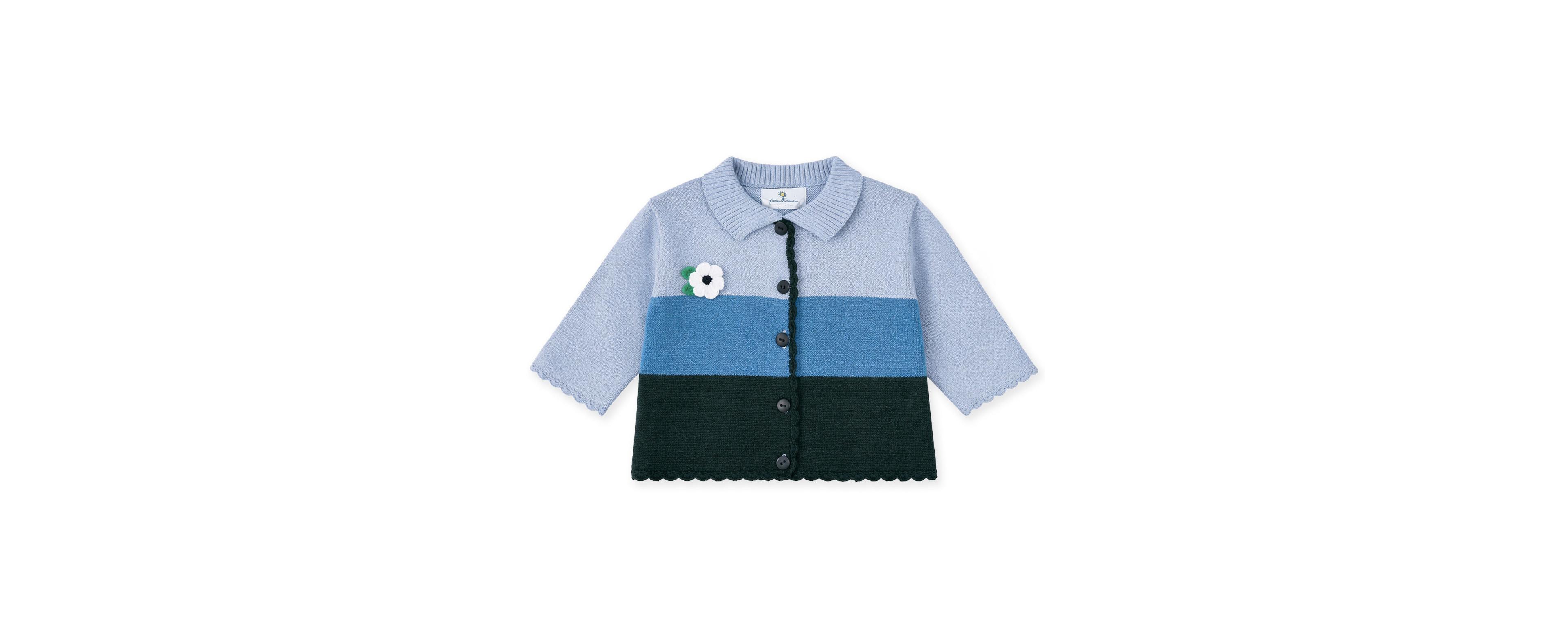 Florence Eiseman Toddler Girls' 2T-5T Long-Sleeve Collared Button-Front Cotton Cardigan