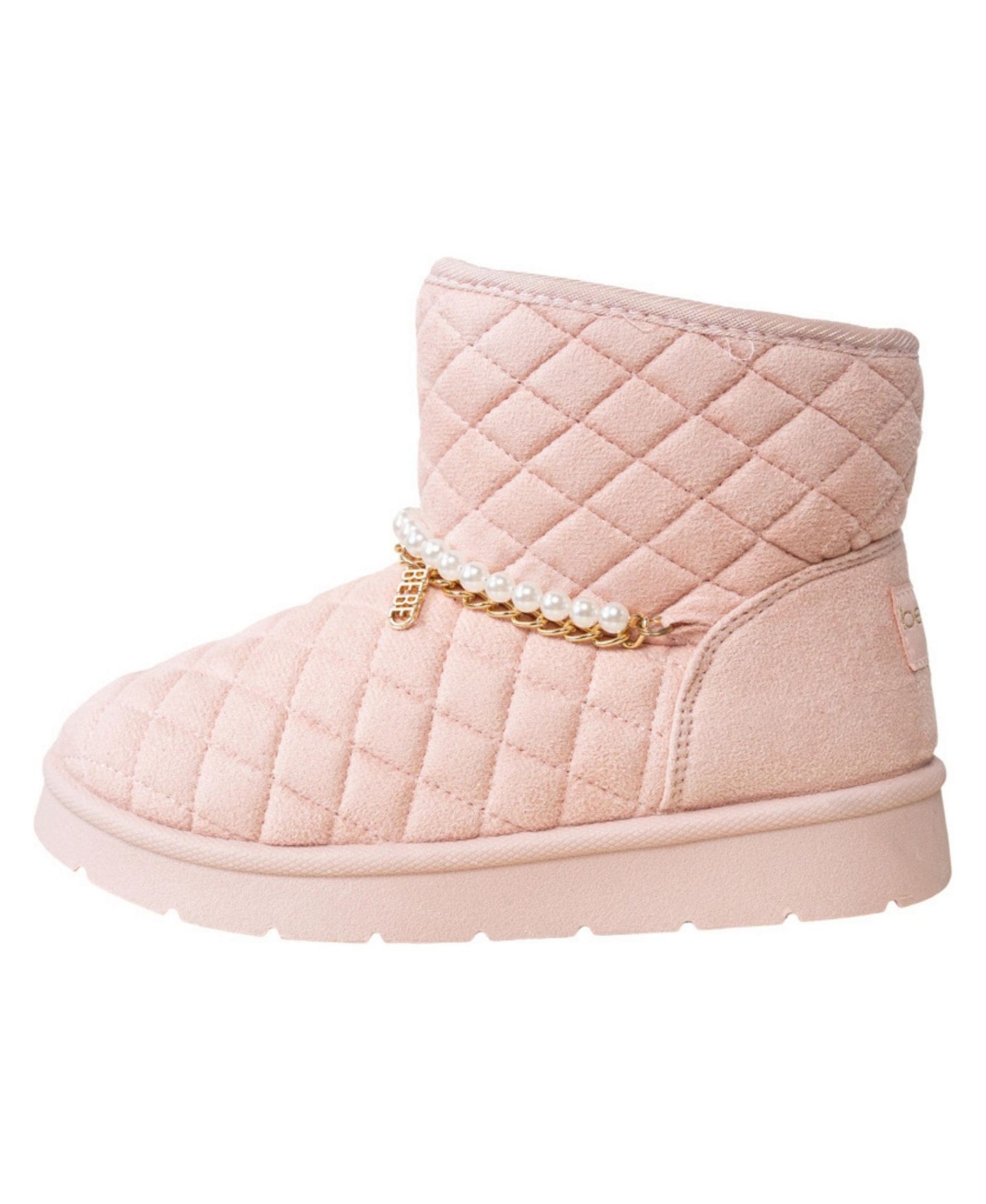 Ботинки Bebe Quilted Cozy Imitation Pearl Chain Boots для девочек, цвет: Пудровый — фото 3