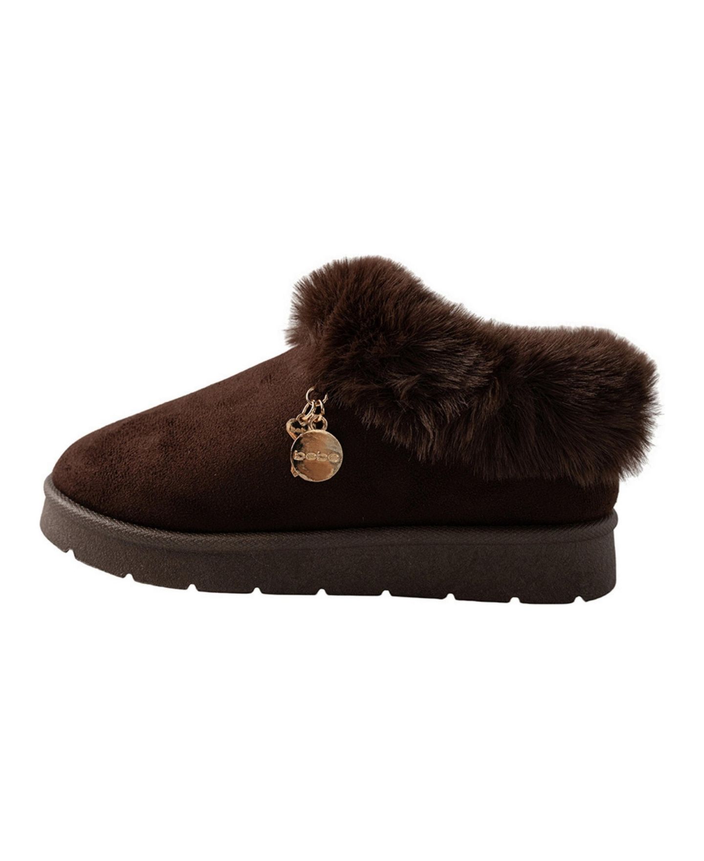 Тапочки Bebe Memory Foam Faux Fur Slippers для девочек, цвет: Тёмный коричневый — фото 3