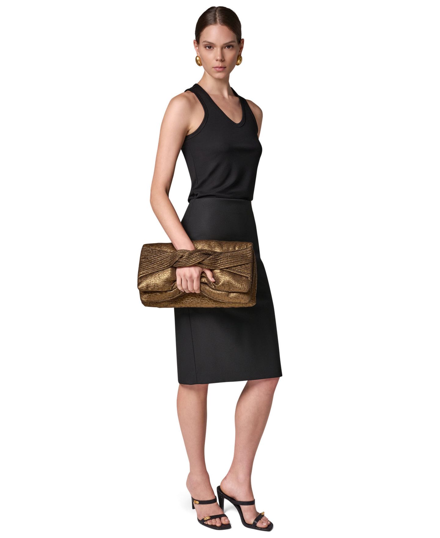 Женский клатч Donna Karan New York Grenadine Large Clutch Handbag, цвет: Бронзовый — фото 2
