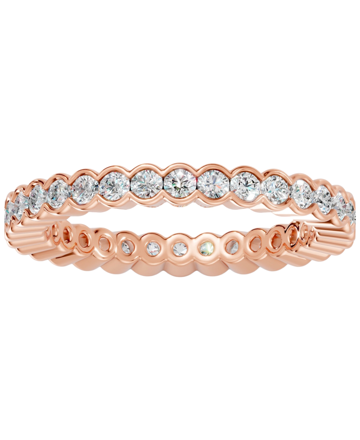 Macy's Diamond Round-Cut Full Eternity Band Ring (1 ct. t.w.) 14k White, Yellow