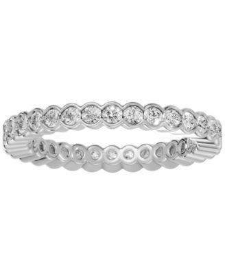 Diamond Round-Cut Full Eternity Band Ring (1 ct. t.w.) in 14k White, Yellow, Rose Gold or Platinum