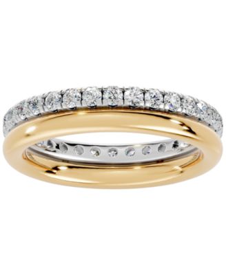 Diamond Round-Cut Eternity Band Ring (1 ct. t.w.) in 14k Yellow and White Gold