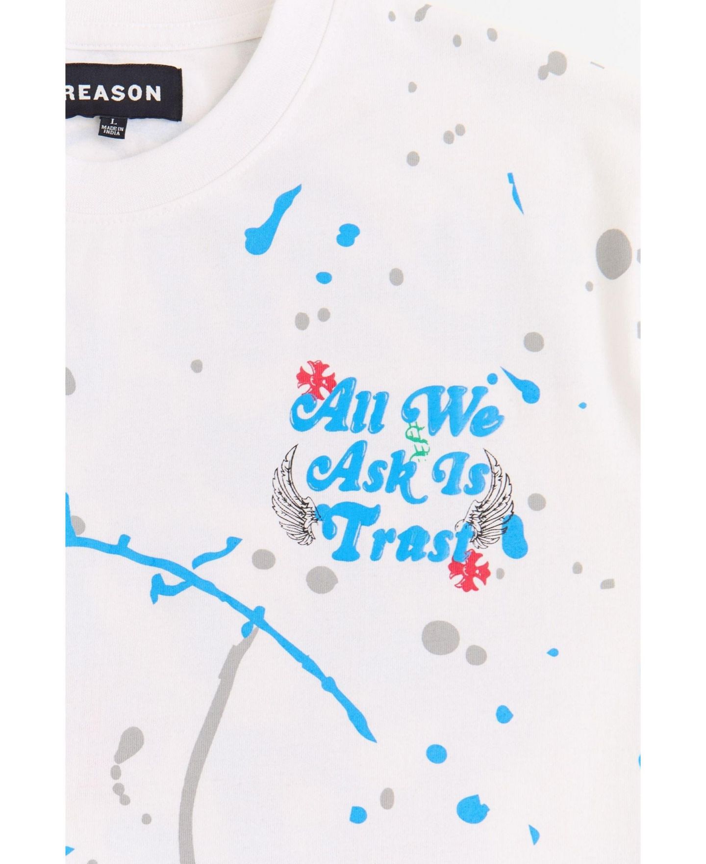 Мужская футболка Reason Painted Short Sleeve, цвет: Белый — фото 5