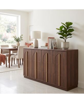 Arched 4-Door Sideboard Buffet Cabinet with Storage, Farmhouse