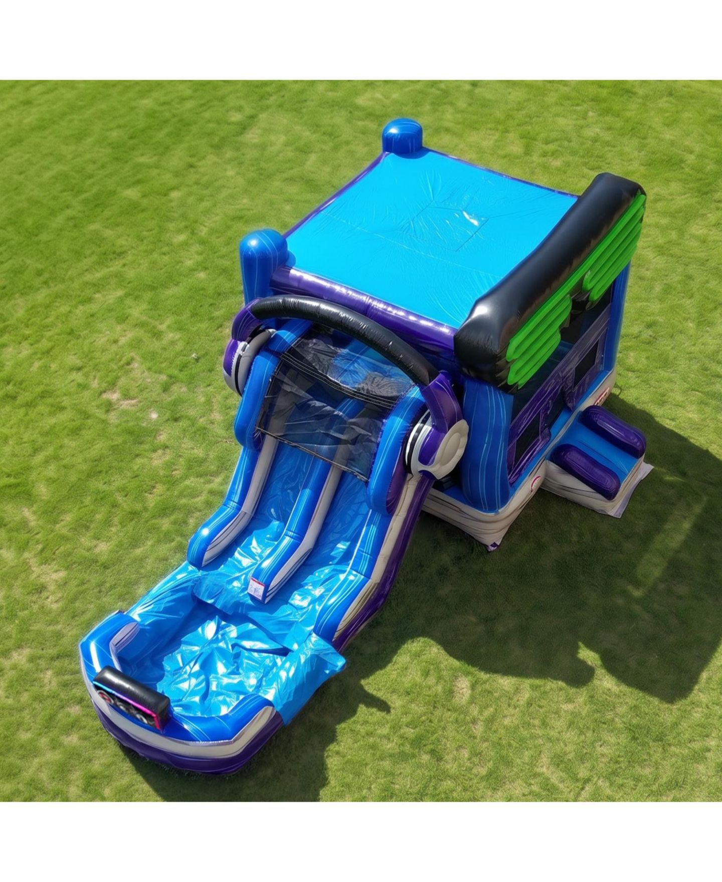 Детская игрушка Xjump Glitch Gamer 12 Feet Tall Vinyl Dual Lane Water Slide Bounce House Combo, Ages 3+, цвет: Разноцветный — фото 11