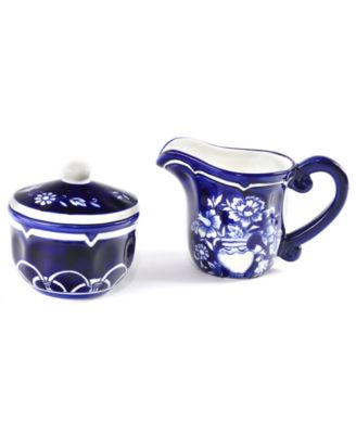 Blue Garden Sugar & Creamer Set