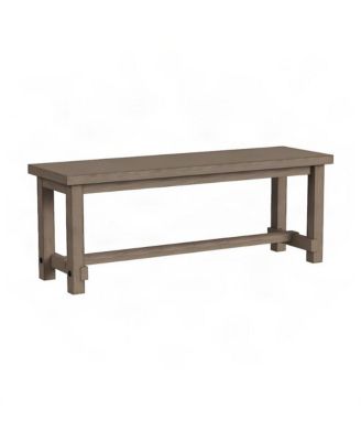 Solid Mahogany Dining Bench with Distressed Finish, Modern Rustic