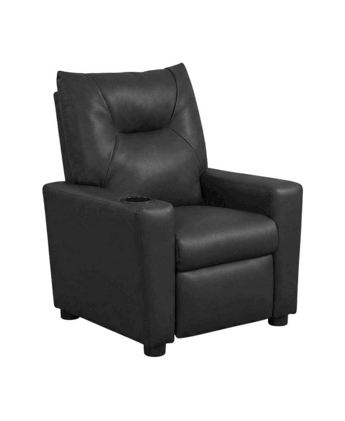 FurniFact Contemporary Style Kids Recliner Chair with Cup Holder Recliner Chair - Black